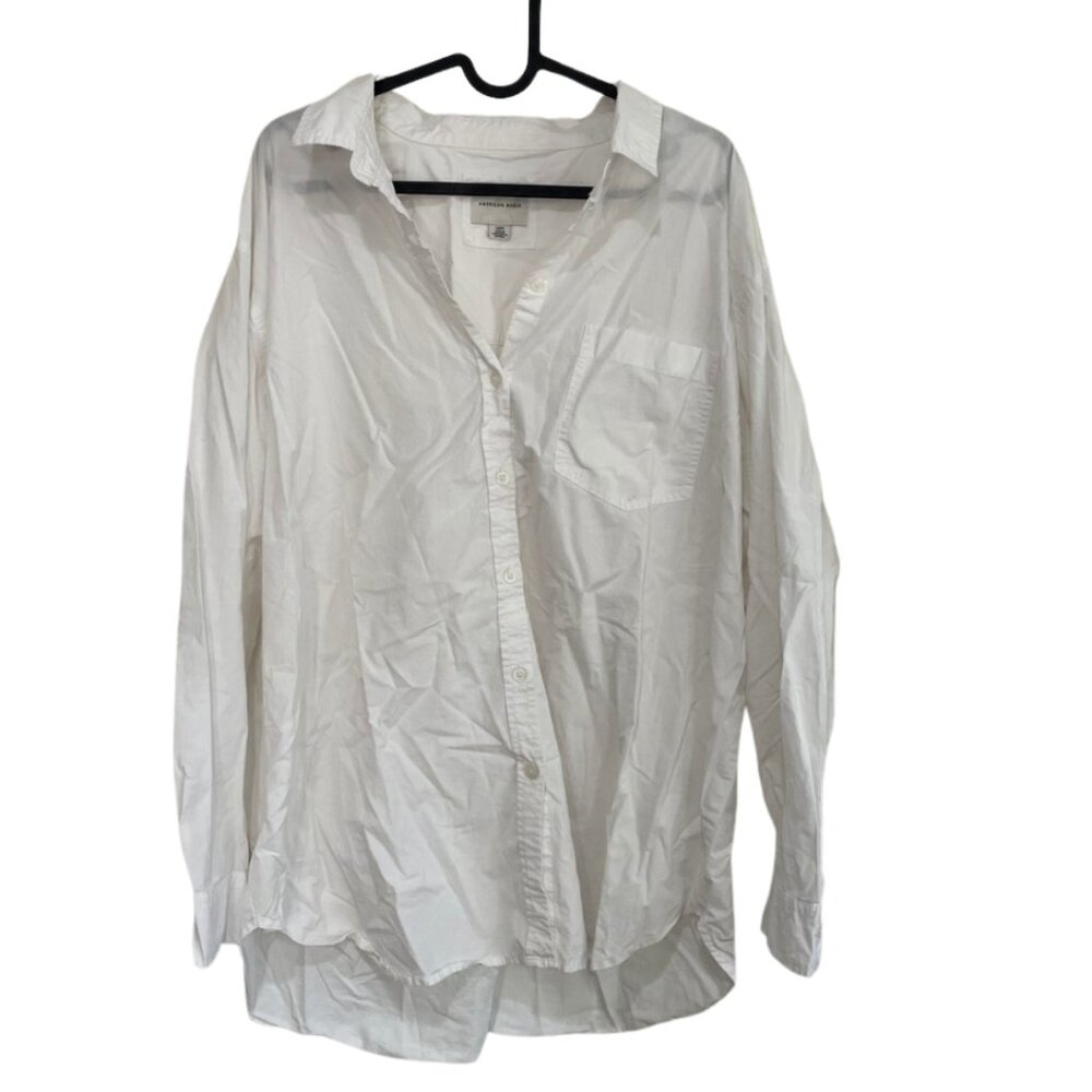 American Eagle Long-Sleeve Collared High-Low